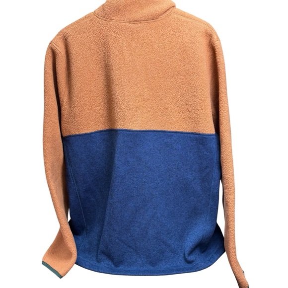 L.L. Bean 1/4 Zip Fleece Jacket in Rust Blue Green Kangaroo Pocket Men’s XL Tall - Picture 3 of 9